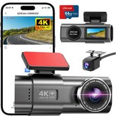 4K Dash Cam Front & Rear Dual Channel with WiFi – 64GB SD Card